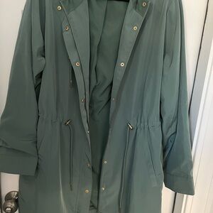 Susan Graver Green Utility Jacket with Notched Collar